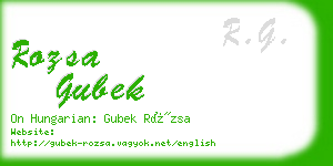 rozsa gubek business card